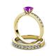 3 - Ronia Classic Amethyst and Diamond Bridal Set Ring 