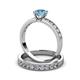 3 - Ronia Classic Blue Topaz and Diamond Bridal Set Ring 