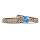 1 - Ronia Classic Blue Topaz and Diamond Bridal Set Ring 
