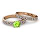 2 - Ronia Classic Peridot and Diamond Bridal Set Ring 