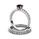 3 - Ronia Classic Red Garnet and Diamond Bridal Set Ring 