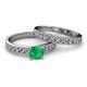 2 - Ronia Classic Emerald and Diamond Bridal Set Ring 