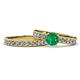 1 - Ronia Classic Emerald and Diamond Bridal Set Ring 