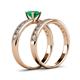4 - Ronia Classic Emerald and Diamond Bridal Set Ring 