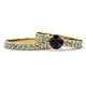 1 - Ronia Classic Black and White Diamond Bridal Set Ring 