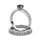 3 - Ronia Classic Smoky Quartz and Diamond Bridal Set Ring 