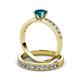 3 - Ronia Classic London Blue Topaz and Diamond Bridal Set Ring 