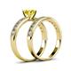 4 - Ronia Classic Yellow and White Diamond Bridal Set Ring 