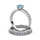 3 - Ronia Classic Aquamarine and Diamond Bridal Set Ring 