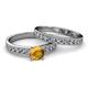 2 - Ronia Classic Citrine and Diamond Bridal Set Ring 