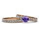 1 - Ronia Classic Iolite and Diamond Bridal Set Ring 