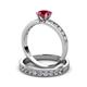 3 - Ronia Classic Ruby and Diamond Bridal Set Ring 