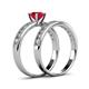 4 - Ronia Classic Ruby and Diamond Bridal Set Ring 