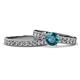 1 - Ronia Classic London Blue Topaz and Diamond Bridal Set Ring 