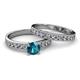 2 - Ronia Classic London Blue Topaz and Diamond Bridal Set Ring 