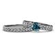 1 - Ronia Classic Blue and White Diamond Bridal Set Ring 