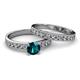 2 - Ronia Classic Blue and White Diamond Bridal Set Ring 
