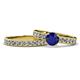 1 - Ronia Classic Blue Sapphire and Diamond Bridal Set Ring 
