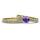 1 - Ronia Classic Iolite and Diamond Bridal Set Ring 