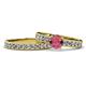 1 - Ronia Classic Rhodolite Garnet and Diamond Bridal Set Ring 