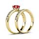 4 - Ronia Classic Ruby and Diamond Bridal Set Ring 