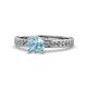 Salana Classic Aquamarine and Diamond Engagement Ring 