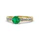 Salana Classic Emerald and Diamond Engagement Ring 