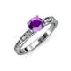 3 - Salana Classic Amethyst and Diamond Engagement Ring 