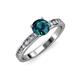3 - Salana Classic Blue and White Diamond Engagement Ring 