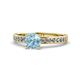 1 - Salana Classic Aquamarine and Diamond Engagement Ring 
