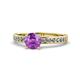 1 - Salana Classic Amethyst and Diamond Engagement Ring 
