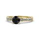 Salana Classic Black and White Diamond Engagement Ring Black and White Diamond Womens Engagement Ring ctw K Yellow Gold