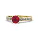 Salana Classic Ruby and Diamond Engagement Ring Ruby and Diamond Womens Engagement Ring ctw K Yellow Gold