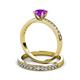 3 - Salana Classic Amethyst and Diamond Bridal Set Ring 