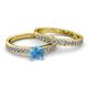 2 - Salana Classic Blue Topaz and Diamond Bridal Set Ring 