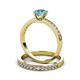 3 - Salana Classic Blue Topaz and Diamond Bridal Set Ring 