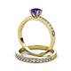 3 - Salana Classic Iolite and Diamond Bridal Set Ring 