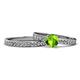 1 - Salana Classic Peridot and Diamond Bridal Set Ring 