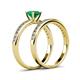 4 - Salana Classic Emerald and Diamond Bridal Set Ring 