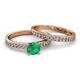 2 - Salana Classic Emerald and Diamond Bridal Set Ring 