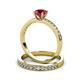 3 - Salana Classic Ruby and Diamond Bridal Set Ring 