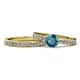 1 - Salana Classic London Blue Topaz and Diamond Bridal Set Ring 