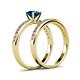 4 - Salana Classic Blue and White Diamond Bridal Set Ring 
