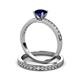 3 - Salana Classic Blue Sapphire and Diamond Bridal Set Ring 