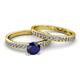 2 - Salana Classic Blue Sapphire and Diamond Bridal Set Ring 