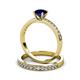 3 - Salana Classic Blue Sapphire and Diamond Bridal Set Ring 