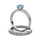 3 - Salana Classic Aquamarine and Diamond Bridal Set Ring 