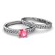 2 - Salana Classic Pink Tourmaline and Diamond Bridal Set Ring 