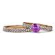 1 - Salana Classic Amethyst and Diamond Bridal Set Ring 