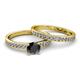 2 - Salana Classic Black and White Diamond Bridal Set Ring 